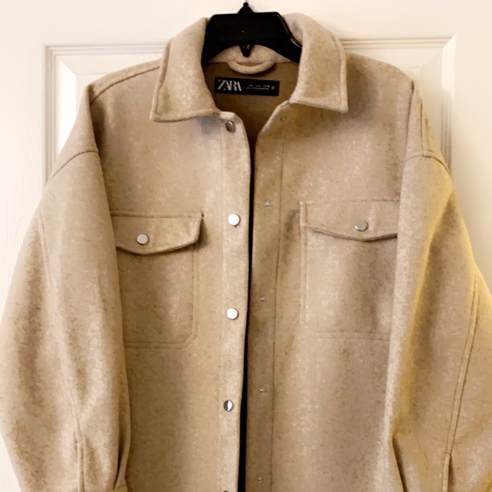Zara Tan Overshirt Jacket